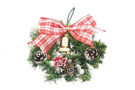 This is a photograph of a wreath decorated with Christmas.の写真素材