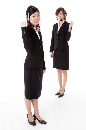 This is a photo of two young business people.の写真素材