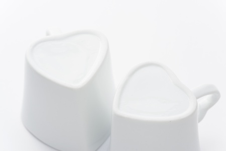 This is a photograph of a tea cup heart-shaped.の写真素材