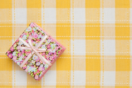 This is a photograph of a gift box of floral design.の写真素材