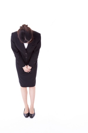a business woman that has a bow.の写真素材