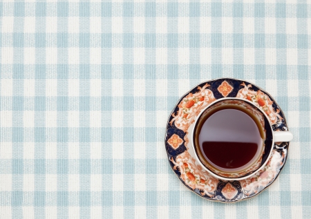 coffee on the table cloth.の写真素材