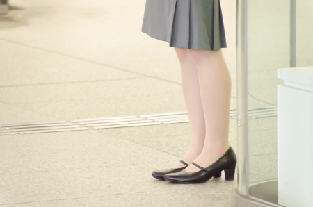 This is a photo of legs of a business woman の写真素材