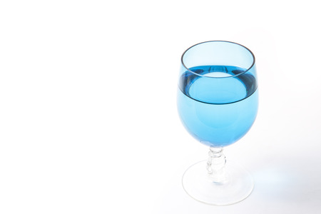 blue wine in glass.の写真素材