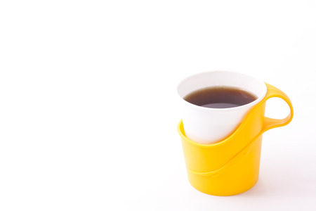 This is the coffee poured into a paper cup.の写真素材