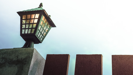Lamp post houseの写真素材