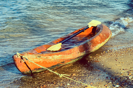 small boats in the beachの写真素材