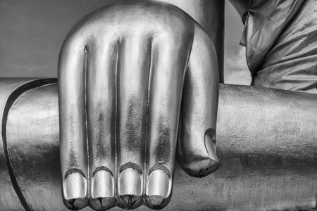 Black and White buddha statue of Thailandの写真素材