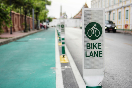 bike lane on road in the city