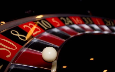 The ball is on the roulette tableの写真素材