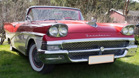 Red Ford Fairlane from the 1950 sのeditorial素材