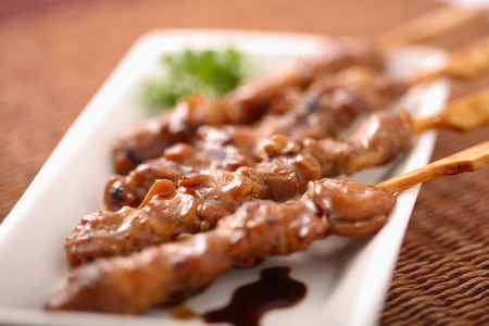 chicken skewerの写真素材