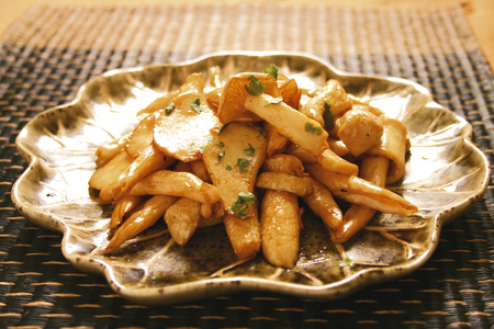 stir fried fungusの写真素材