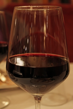 A glas of red wineの写真素材