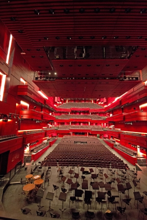 March 30th 2013, The large red concert hall of the famous icelandic consert hall and conference center located in the harbour of tha capital Reykjavik.のeditorial素材
