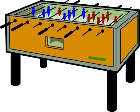 Cartoon Illustration of a Foosball Tableのイラスト素材