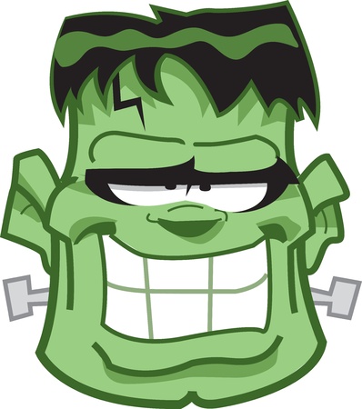 Classic Frankenstein Monster Cartoon Headのイラスト素材