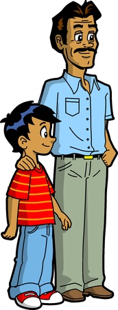 Indian Father and Sonのイラスト素材