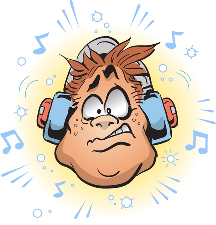 Man Wearing Headphones That Are Too Loudのイラスト素材