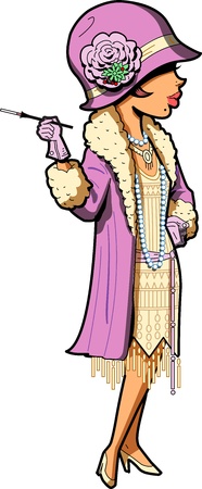 Wealthy Elegant Socialite from the Roaring 20sのイラスト素材