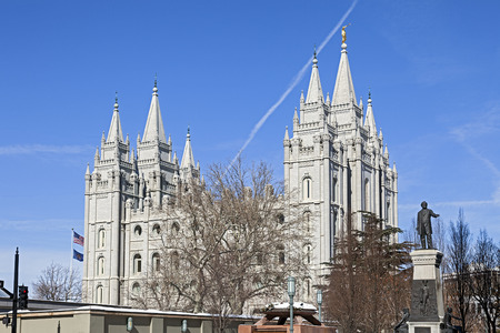 The Salt Lake Temple in Utahの写真素材