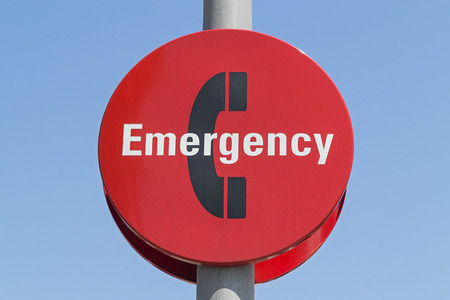 Emergency Phone Signの写真素材