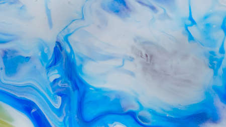 Blue streaks on a white background. Liquid abstractions. Abstract natural art.の写真素材