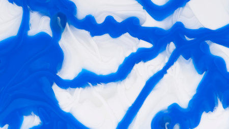 Blue streaks on a white background. liquid abstractions. Abstract natural art.