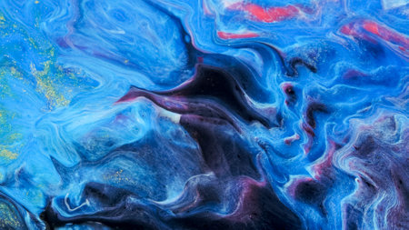 Blue streaks on a white background. Liquid abstractions. Abstract natural art.