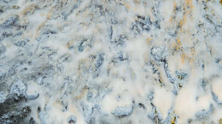 Marble texture of white and gold color. Luxurious abstract fluid art painting on the background of the technique of alcohol ink in black and gold colors.の写真素材
