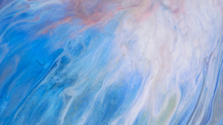 Blue streaks on a white background. Liquid abstractions. Abstract natural art.