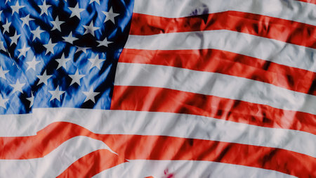 USA Flag with white background for copy space.