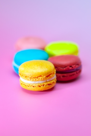 macaroons isolated on pinkの写真素材