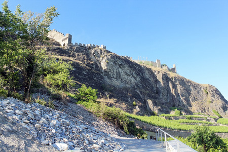 Tourbillon Castle in Sion, Switzerland のeditorial素材