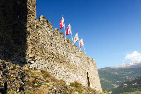 Tourbillon Castle in Sion, Switzerland のeditorial素材