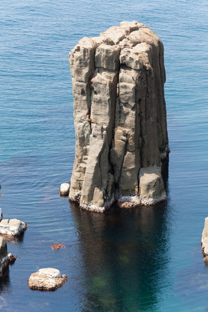 Strangely shaped rock, Japanの写真素材