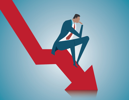 Contemplate. Concept business illustration. Vector flatのイラスト素材