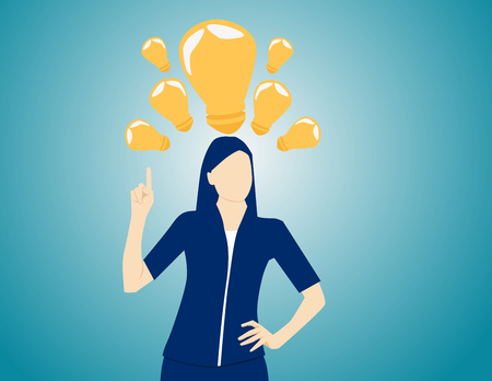 Concept of new ideas and creativity. Concept business illustration. Vector flatのイラスト素材