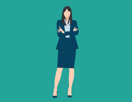Businesswoman holding folder in isolate background. Concept business illustration. Vector flatのイラスト素材