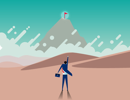 Success in front Businessman . Concept business illustration. Vector flatのイラスト素材