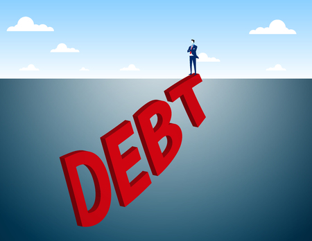 Hidden Debt Concept . Concept business illustration. Vector flatのイラスト素材