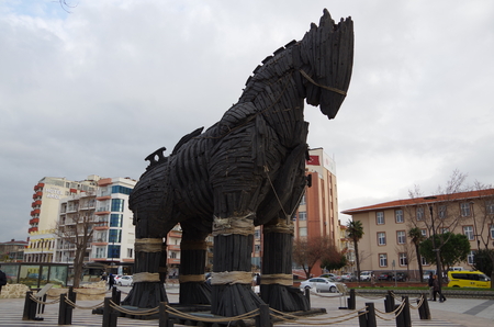 Trojan Horse - Troy, Turkeyの写真素材