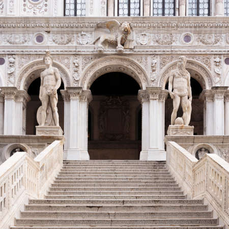 Stairs in the courtyard of Palazzo Ducale, Venice, Italyのeditorial素材