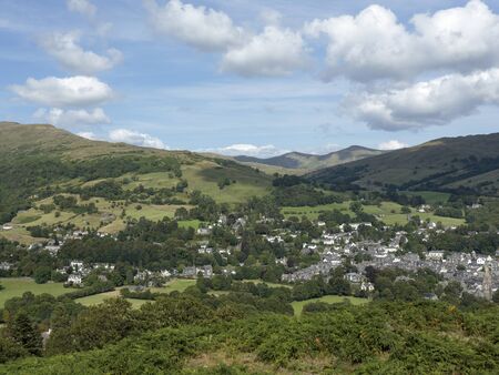Ambleside from Lougrigg Brow, South Lakeland District, Cumbria, England, United Kingdom