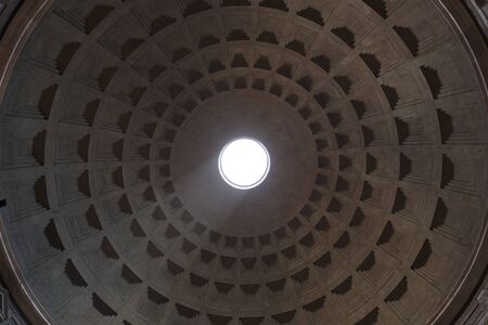 The Ceiling of Pantheon, Rome, Italyの写真素材
