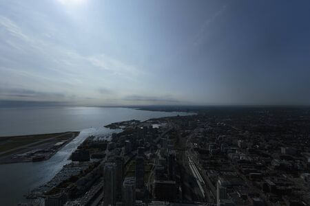 View of Toronto from the CN Tower, Toronto, Ontario, Canadaの写真素材