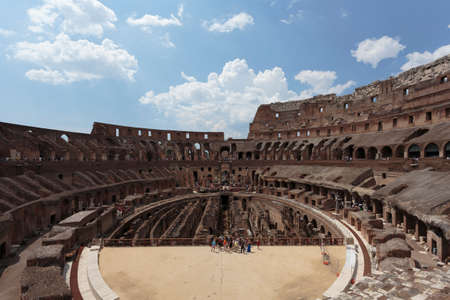 Interior of the Colosseum or Coliseum aka Flavian Amphitheatre (Anfiteatro Flavio, Colosseo), Rome,...