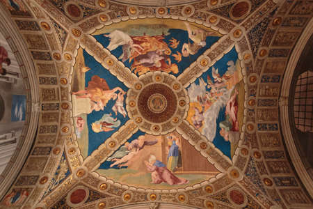 Ceiling of Stanza di Eliodoro (Room of Heliodorus), Raphael Rooms (Stanze di Raffaelo), Vatican Museum, Vatican Cityのeditorial素材