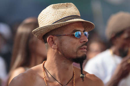 Man in Hat, Notting Hill Carnival, Notting Hill, Kensington & Chelsea, London, England, United Kingdomのeditorial素材