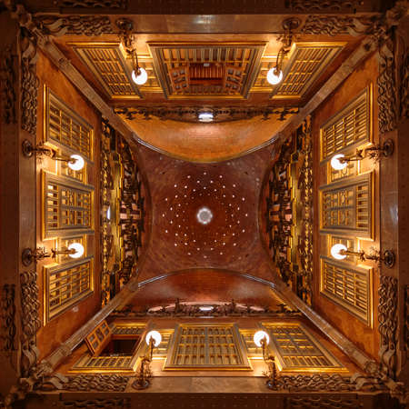 A ceiling in Guell Palace in Barcelona, Spain